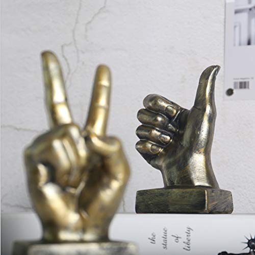 Nice purchase Hand Finger Gesture Desk Statues Fingers Sculpture Creative Home Living Room Cabinet Shelf Decoration (Thumbs-up in Silver) - color: Thumbs-up in Silver