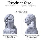 Lady Justice Statue Bust Scales of Justice Decor Greek Roman Plaster Sculpture, Law Office Lawyer Desk Shelf Display Attorney Judge Legal Gift