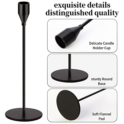 Oatnauxil Matte Black Candle Holders Black Candlestick Holders Metal Candle Holder for Wedding, Dinning, Party, Fits 3/4 inch Thick Candle&Led Candles (Set of 6 Pcs) - color: Matte Black