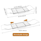 Cabilock Bathtub Tray - Stainless Steel Bathtub Caddy, Expandable Extra Wide Bath Tub Organizer, Rust-Resistant Over The Tub Shelf Rack with Non-Slip Grips for Phone Book Wine Glass, Silver - color: Silver