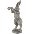 Deco 79 Polystone Rabbit Textured Sculpture with Telescope, 8" x 12" x 22", Gray - size: 8" x 12" x 22"