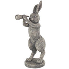 Deco 79 Polystone Rabbit Textured Sculpture with Telescope, 8" x 12" x 22", Gray - size: 8" x 12" x 22"