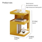 Gold Side Table,Modern end Table with Storage,Unique nightstand,Metal Small Bedside Table,3-Tier Accent Table for Bedroom,Living Room,Small Space,Couch.No Assembly Required - color: Gold