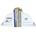 My Bambino Personalized Bookends Custom White Wood Book Ends for Children's Books Gift for Boys Book Shelf (Shark Tank) - color: Shark Tank