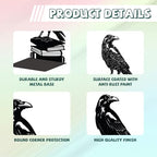 Peacoblue Metal Bookends for Shelves, Modern Decorative Heavy Duty Study Book Support Stoppers for Office, Desk, Shelf, Room 5.3"x4.3"x7.9" Cast Iron Simple Tall Bookends, 1 Pair (Crow on Book Stack) - style: Crow on Book Stack