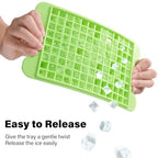Mini Ice Cube Tray for Freezer: FDDBI Small Ice Trays for Freezer with Bin - 117×4PCS Easy Release Nugget Ice Tray - Crushed Ice Tray with Container - color: Bright Green