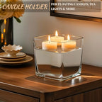 CONNOO 6 Pack Square Glass Vase 5" x 5" x 5", Clear Bulk Flower Vases for Centerpieces, Square Glass Cube Vase Floating Candle Holders for Wedding Party Home Decor - size: 6 Pack 5 Inch