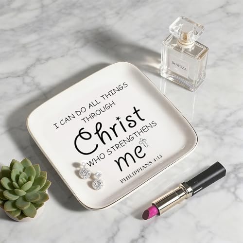 Inspirational Gifts for Women Friends, Christian Gifts for Women Faith Jewelry Dish - I Can Do All Things - Religious Spiritual Gifts for Female Coworker Sister Christian Birthday Christmas Gifts - style: I Can Do All Things