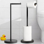 Marmolux Acc - Free Standing Toilet Paper Holder 1pc - Bathroom Storage for 4 Rolls of Tissue Modern Stainless Steel Matte Black Toilet Paper Holder. - Tp Holder Stand - color: Matte Black