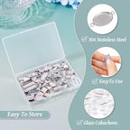 Craftdady Stainless Steel Pendant Cabochon Settings Heart Square Teardrop Flat Round Oval Rectangle Blank Bezel Trays Base Pendant with Glass Cabochons for DIY Earrings Necklace Jewelry - color: Stainless Steel Color 4 Styles