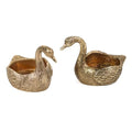 NIKKY HOME Gold Swan Tealight Candle Holders Set of 2, Centerpiece Table Decorations, Decorative Metal Stand for Tea Light Candles, Votive Candles