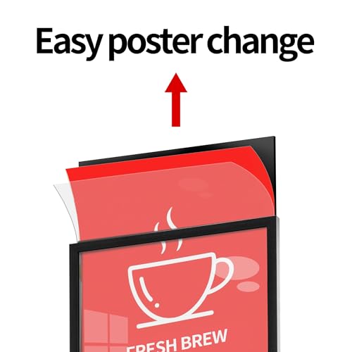 Sign Holder Floor Stand, Heavy Duty Pedestal 22×28 in Slide-In Double Sided Poster Banner Stand for Board Display (Black)