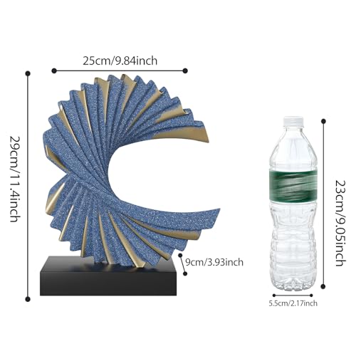 Ocean Wave Sculpture Modern Funky Decor Wave Sea Ornament, Resin Statue Home Decor Abstract Statues Office Desk Decor Shelf Decor Accents for Men(Dark Blue) - color: Blue, size: Wave Statue