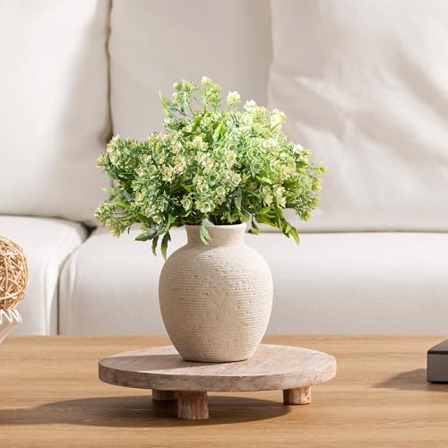 Vanselia Ceramic Flower Vase Home Decor - Small Farmhouse Table Vases Rustic Vintage Living Room Kitchen Bedroom Decorations for House Book Shelf Office Coffee Desk Dining Fireplace (6" Rustic) - color: Rustic-6" Xs