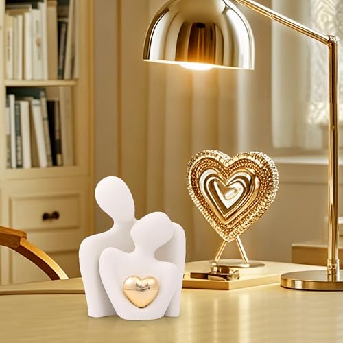 Home Decor for Couples, Mini Couple Ceramic Statue Tv Stand Decor, Bedroom Decor Love Statue Couple Knick Knacks Unique Decoration- Gifts for Her Romantic Gifts(White, 3.15in) - color: White, size: 3.15in