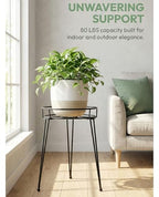 Midcentury Modern Metal Potted Plant Stand 18.7 inches Tall Flower Pot Holder Large Rustproof Iron Garden Container Heavy Duty Rack for Planter,Black (18.7 inches Tall Black) - color: 18.7 inches Tall Black