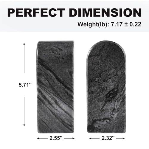 Koville African Natural Marble Bookends for Shelves, 7lbs Heavy-Duty Marble Book Holders, Decorative Book Ends, Bookshelf Apartment Decor for Normal Books/CD/Video Games - color: Monte Grigio, size: 7lb