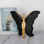 Black Fairy Statues and Figurines Indoor Table Decor - Abstract Modern Home Sculpture - Resin Fairyland Fairy Statue for Home Office and Bedroom Dresser Decor