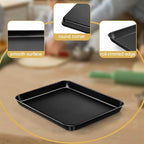 E-far Toaster Oven Tray, 10.5x8x1 Inch Nonstick Baking Cookies Sheet Pan for Oven, Small Metal Carbon Steel Baking Pan for Bacon Steak, Nontoxic & Easy Clean, Heat & Warp Resistant - size: 10.5x8x1 Inches