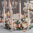 Candlestick Holders - 24 Pack Glass Candlestick Holders, 2.36" Height Clear Taper Candle Holders for Candlesticks, Small Centerpiece for Wedding, Festival, Party Decor (24, Clear)