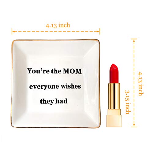 HOME SMILE Mother Birthday Thanksgiving Day Gifts Ring Trinket Dish Jewelry Tray-You're The Mom Everyone Wishes They Had - style: Best Mom