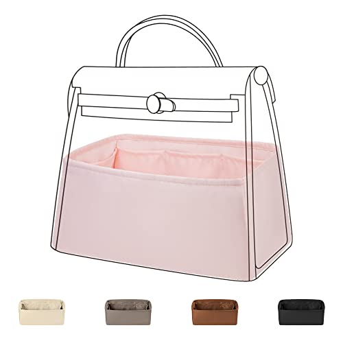 DGAZ Silk Purse Organizer Insert Fits Hermes Herbag 31/39/50 Bags, Luxury Handbag & Tote Organiser, Simplicity bag insert（Pink,H31） - color: Pink, size: H31