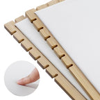 MyGift necklace display standMyGift 2-Pack Bamboo Jewelry Display Stands with PU Panel & Multi-Rung Design – Detachable Bases, Non-Scratch Surface jewelry display for vendors, - color: White