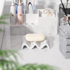 Luxspire Soap Dish, Marble Soap Dish, Self-draining Tray, Soap Holder Saver for Shower, Bathroom, Sink, Kitchen and Countertop, Gravel White, 2 Pack - color: Gravel White, size: 2 PCS