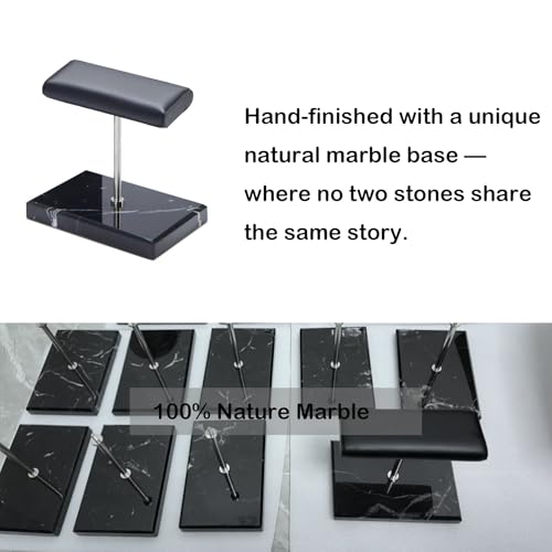 Men's Premium Handcrafted Watch Display Stand,Watch Stand,Watch Organizer,Watch Holder,Bracelet Display Stand,Natural Marble Base with Leather Surface (black) - color: black