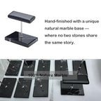 Men's Premium Handcrafted Watch Display Stand,Watch Stand,Watch Organizer,Watch Holder,Bracelet Display Stand,Natural Marble Base with Leather Surface (black) - color: black