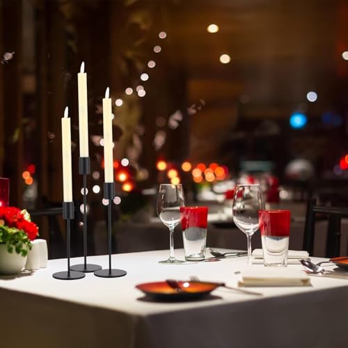 Black Candlestick Holders Bulk for Taper Candles Decorative Metal Candelabra Candle Holders Fit 0.8 Inch Diameter Candles Gold Taper Candle Stands for Wedding Home Party Table Decor (Set of 54) - color: Black, size: 54 pieces