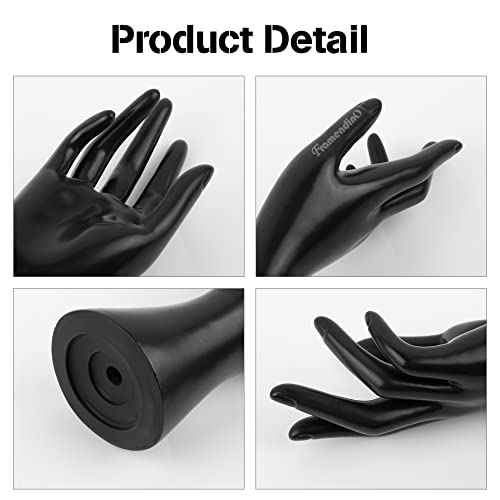 Framendino, Female Mannequin Hand Jewelry Display Holder Stand for Bracelet Necklace Ring Plastic (Black, 2 Pack) - color: Black, size: 2 Pack