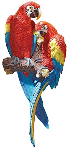 Design Toscano Tropical Scarlet Macaws Wall Sculpture - style: Tropical Scarlet Macaws
