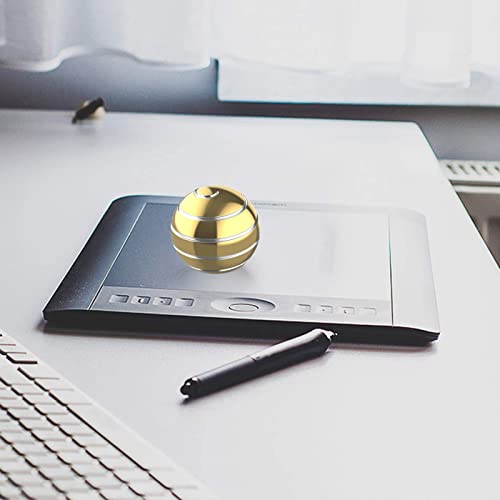 Kinetic Desk Toy Ball, 1.54'' Kinetic Desktop Spinning Toys, Optical Illusion Fidget Toys Gadgets for Adults Office Anxiety, ADHD (39MM, Gold-A) - color: Gold-a