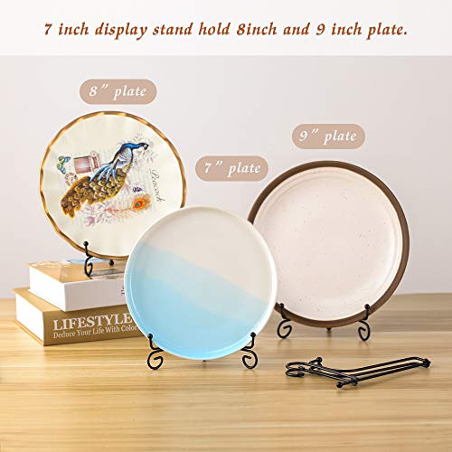 (2 pack)Iron Display Stand, Black Iron Easel Plate Display Photo Holder Stand, Displays Picture Frames, Cookbooks, Decorative Plates, Tablets and Art 7 Inch - color: Black, size: 7 inch(2 Pack)