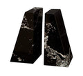 Modern Wedge Marble Bookends (Black Zebra) - color: Black Zebra