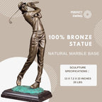 22'' Modern Golf Female Bronze Statue, Bronze Golfer Figurine Sculpture Ornament with Marble Base Classical Art Craft for Home Office Decor Collection Gift - size: 22" Madam