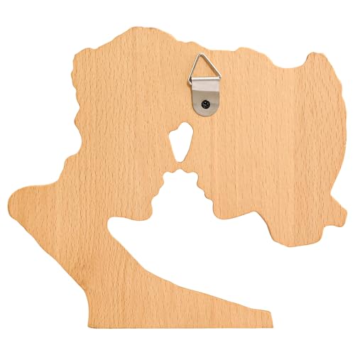 BGCOPPER Wooden Couple Statue, Abstract Couple Sculptures Ornament for Home Decor Women Gift for Anniversary Wedding (10 Inch) - color: B-wood, size: 10 Inch