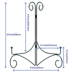 Iron Plate Stand for Display with Folding Design, Picture Stands for Tables, 12 Inch Large Easels for Displaying for Book, Art Piece, Photo and Platter, 12’’ Black