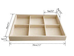 Premium Grade Beige Velvet Jewelry Organization Tray 6 Grids Removable Rearrangeable Dividers Stackable Drawer Inserts Closet Organizer - color: 6 Grids Velvet Tray