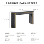 OKD Modern Fluted Console Table, 63" Long Narrow Entryway & Sofa Tables for Hallway, Tall Accent Table Behind Couch for Foyer Living Room, Dark Alder - color: Dark Alder