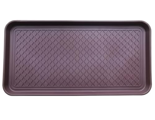 Hard Plastic Boot Tray for Entryway,Boot Mat,Shoe Tray,Shoe Mat for Indoor and Outdoor Use (Brown Grid (Hard Plastic) 2Pcs, 29.5X14.9 inch) - color: Brown Grid (Hard Plastic) 2pcs, size: 29" x 14" x 1.2"