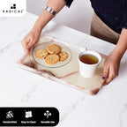 Radicaln Marble Rectangle Serving Tray 12" Inches Handmade White Onyx Charcuterie Tray Dining Table, Ideal Candle Dish and Plate for Serving Platter - color: White Onyx