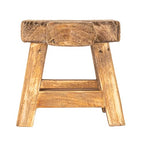 Creative Co-Op Small Wood Pedestal with Handle - color: Natural, size: Square, style: Rectangle