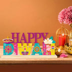 COCHIE Metal Happy Diwali Sign, Indian Festival of Light Table Centerpieces Decorations for Home, Office, Shelf, Mantel, Indoor, Traditional Party Supplies Decor (Diwali) - style: Diwali