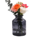 OFFIDIX Glass Vase,6 * 4.1in Large Volume Geometric Faceted Design Flower Vase - color: Black