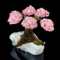 Rose Quartz Gem Tree on Natural Quartz Base – Healing Crystal Art Sculpture