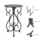 NAKUPE Plant Stand Indoor & Outdoor Flower Pot Stand 17" Tall Metal Plant Table,Single Planter Holder for Patio, Porch, Corner, Garden Decor, Balcony, Black(1 Pack)