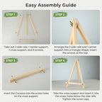 8 Pack 11.8In Tabletop Easel, Wooden Easels for Paiting Adjustable Foldable for Kids, Students, Beginners
