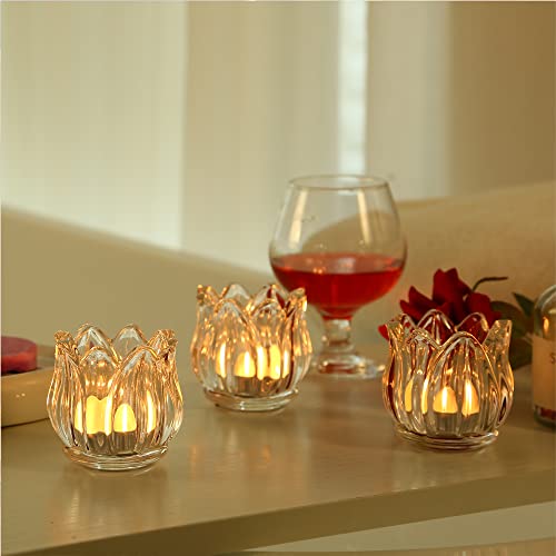 GOLDEAL 12Pcs Clear Votive Candle Holders,Clear Thick Glass Tea Light Candle Holder Bulk,Tealight Candle Jars for Wedding Table Decor,Party Supplies,Bridal Shower,Baby Shower,Tables Centerpieces - color: Clear
